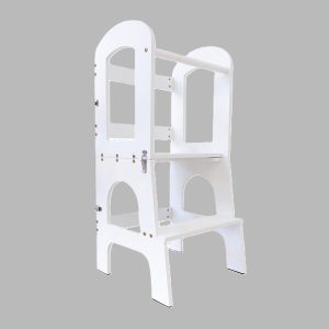 2-in-1 Toddler Learning Tower, Step Stool & Child Desk & Chair